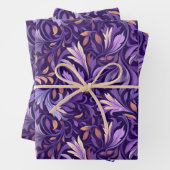 Boho paarse loof inpakpapier vel (In situ)