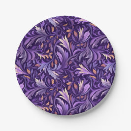 Boho paarse loof papieren bordje