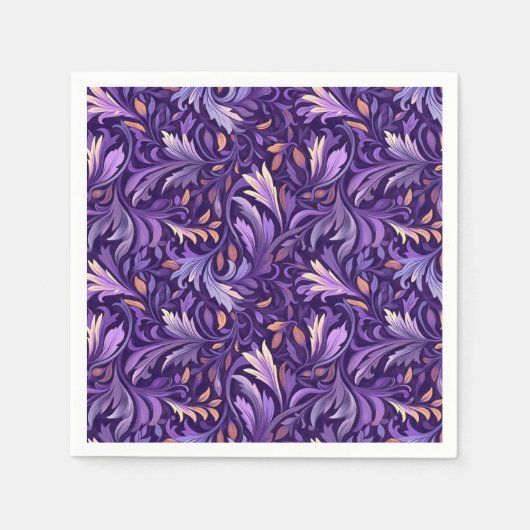 Boho paarse loof servet (Voorkant)