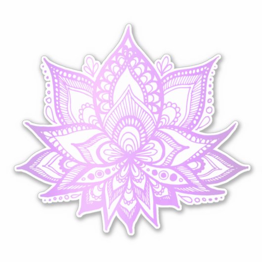 Boho Paarse Lotus Bloem Sticker (Voorkant)