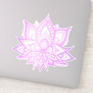 Boho Paarse Lotus Bloem Sticker