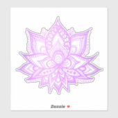 Boho Paarse Lotus Bloem Sticker (Vel)