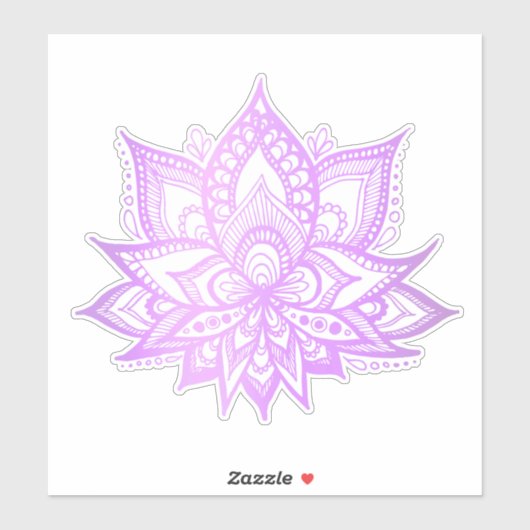 Boho Paarse Lotus Bloem Sticker (Vel)