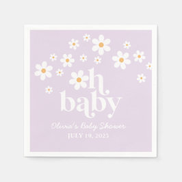 boho paarse madeliefjes Baby Shower Servet
