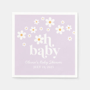 boho paarse madeliefjes Baby Shower Servet