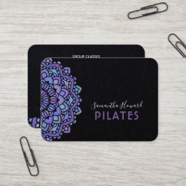 Boho Paarse Mandala Pilates Black Visitekaartje