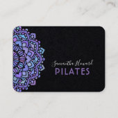 Boho Paarse Mandala Pilates Black Visitekaartje (Voorkant)
