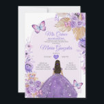 Boho Paarse Mis Quince Lavendel 15 Anos Kroon Kaart<br><div class="desc">Boho Quinceañera Paarse Lavendel Zilveren Kroonuitnodiging Mis Quince 15 Anos,  16e Verjaardag, </div>