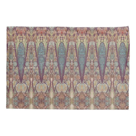 BOHO Paarse Paisley Tribal India Bohemian Pattern Kussensloop (Achterkant-Links)