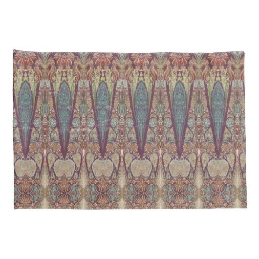 BOHO Paarse Paisley Tribal India Bohemian Pattern Kussensloop (Achterkant-Rechts)