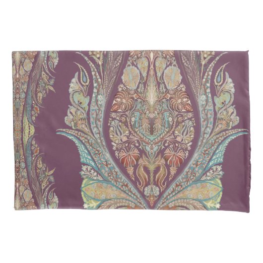 BOHO Paarse Paisley Tribal India Bohemian Pattern Kussensloop (Voorkant-Links)