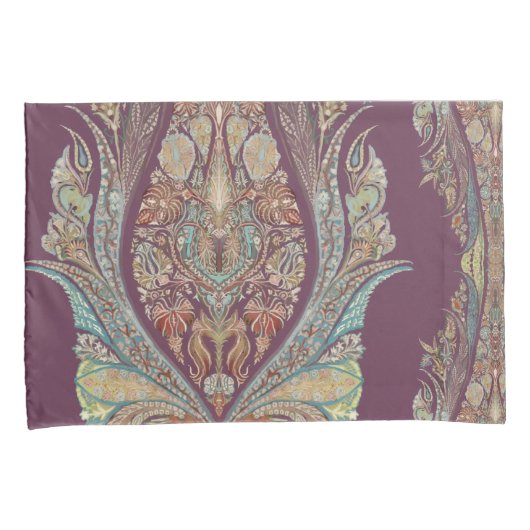 BOHO Paarse Paisley Tribal India Bohemian Pattern Kussensloop (Voorkant-Rechts)