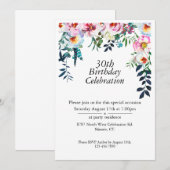 Boho Paarse Pioen 30e Verjaardag Kaart (Voorkant / Achterkant)