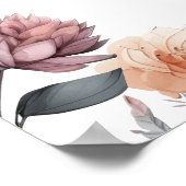 Boho Paarse Roze Bloemen Huwelijk Welkom Poster (Hoek)