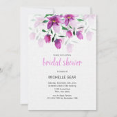 Boho Paarse Roze Bloemen Waterverf Handgeschilderd Kaart (Voorkant)