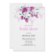 Boho Paarse Roze Bloemen Waterverf Handgeschilderd