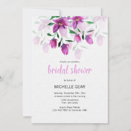 Boho Paarse Roze Bloemen Waterverf Handgeschilderd Kaart