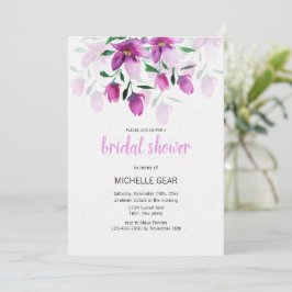 Boho Paarse Roze Bloemen Waterverf Handgeschilderd Kaart