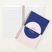 Boho Paarse Roze Vorm & Script Naam Notitieboek (Binnen)