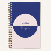 Boho Paarse Roze Vorm & Script Naam Notitieboek (Voorkant)