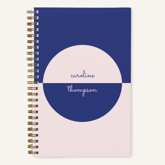 Boho Paarse Roze Vorm & Script Naam Notitieboek (Voorkant)