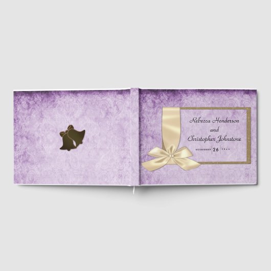 Boho Paarse rustieke bruiloft Gastenboek (Volledig)
