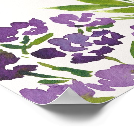 Boho Paarse Sinaasappel Bloemen Bruids Welkom Poster (Hoek)