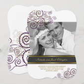 Boho Paarse Spiraal Foto Trouwkaart Kaart (Voorkant / Achterkant)