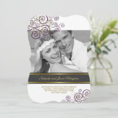 Boho Paarse Spiraal Foto Trouwkaart Kaart (Staand voorkant)