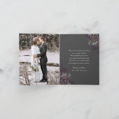 Boho Paarse Spiraal Goud Foto Trouw Dank Je Bedankkaart (Binnen)