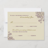 Boho Paarse Spirals Bar / Bat Mitzvah RSVP-kaart RSVP Kaartje (Voorkant)