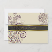 Boho Paarse Spirals Bar / Bat Mitzvah RSVP-kaart RSVP Kaartje (Achterkant)