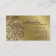 Boho Paarse Spirals Golden Profile Card