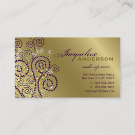  Boho Paarse Spirals Golden Profile Card Visitekaartje