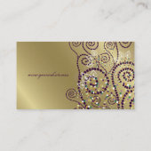 Boho Paarse Spirals Golden Profile Card Visitekaartje (Achterkant)