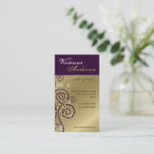  Boho Paarse Spirals Golden Profile Card Visitekaartje (Staand voorkant)