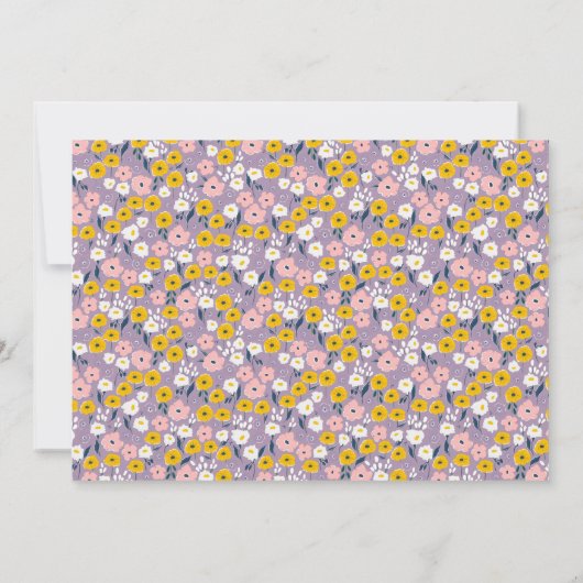 Boho Paarse Spring Floral Cute Vrijgezellenfeest Kaart (Achterkant)