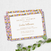 Boho Paarse Spring Floral Cute Vrijgezellenfeest Kaart