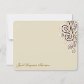 Boho Paarse Stippen & spiralen Elegant Bar/Bat Mit Bedankkaart (Voorkant)