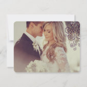 Boho Paarse Stippen & Spiralen Elegante foto bruil Bedankkaart (Achterkant)