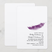 Boho Paarse uitnodiging tot het huwelijk (Voorkant / Achterkant)