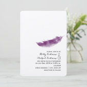 Boho Paarse uitnodiging tot het huwelijk (Staand voorkant)