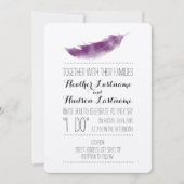 Boho Paarse Veer Ik Doe Trouwen Kaart (Voorkant)