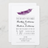 Boho Paarse Veer Ik Doe Trouwen Kaart (Voorkant / Achterkant)