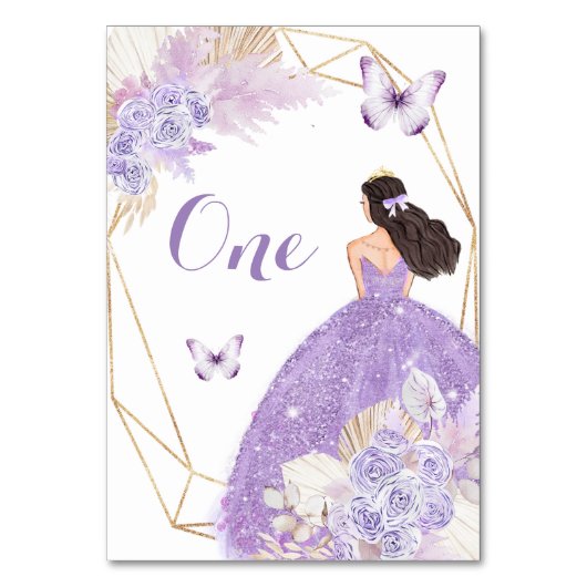 Boho Paarse Vlinder Bloemen Prinses Quinceañera Kaart (Achterkant)