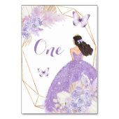 Boho Paarse Vlinder Bloemen Prinses Quinceañera Kaart (Voorkant)