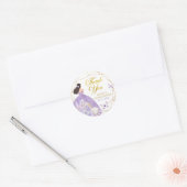 Boho Paarse vlinder Floral 15 Años Dank u Ronde Sticker (Envelop)