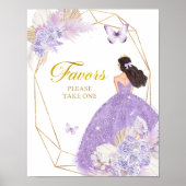 Boho Paarse vlinder Quinceañera Favorieten Poster (Voorkant)
