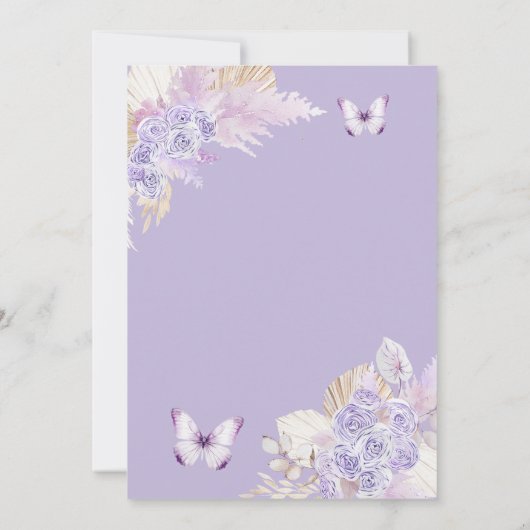 Boho Paarse vlinder XV De datumkalender opslaan Kaart (Achterkant)