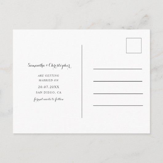 Boho Paarse Waterverf Bloemen Save the Date Briefkaart (Achterkant)